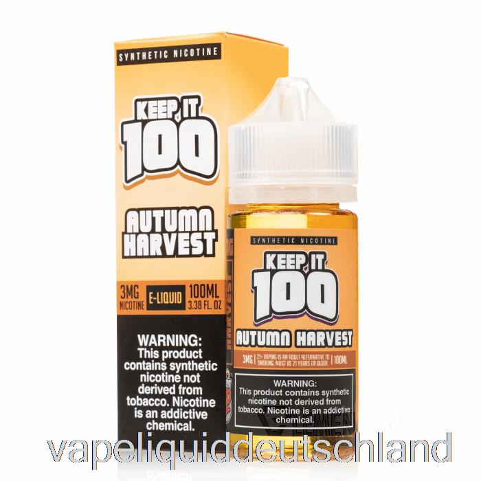 Herbsternte – Keep It 100 E-Liquid – 100 Ml 0 Mg Vape-Liquid